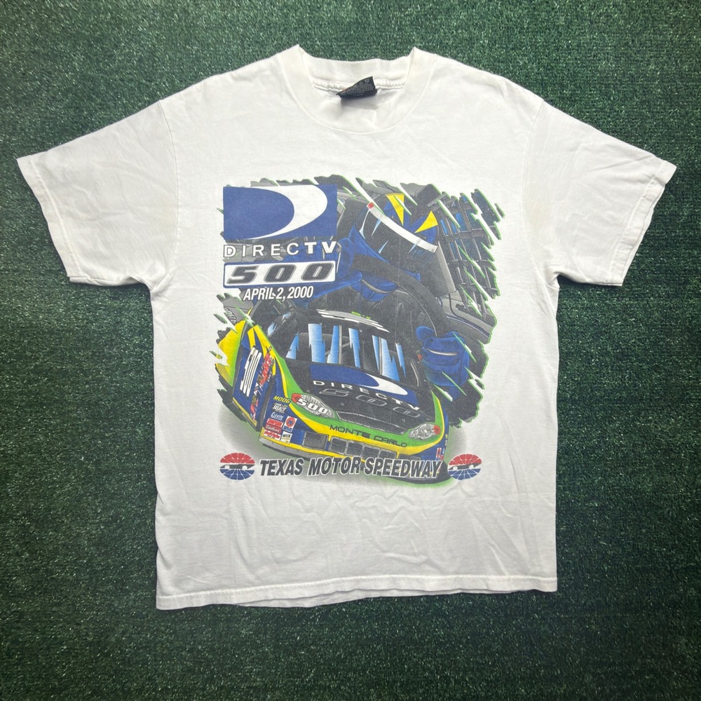 Vintage Chase Authentics NASCAR DirecTV 500 Texas Motor Speedway T-Shirt White M
